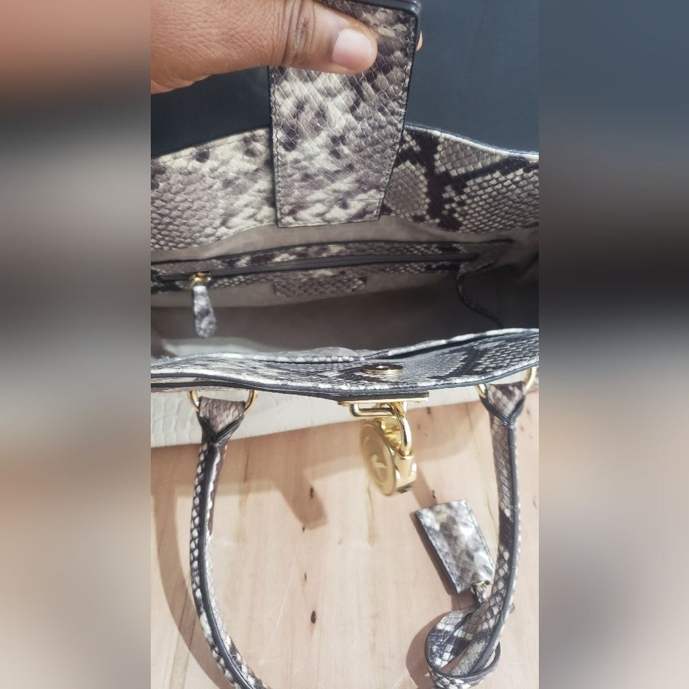 Michael Kors Hamilton Crocco Embossed Python Leather Bag - Picture 11 of 15